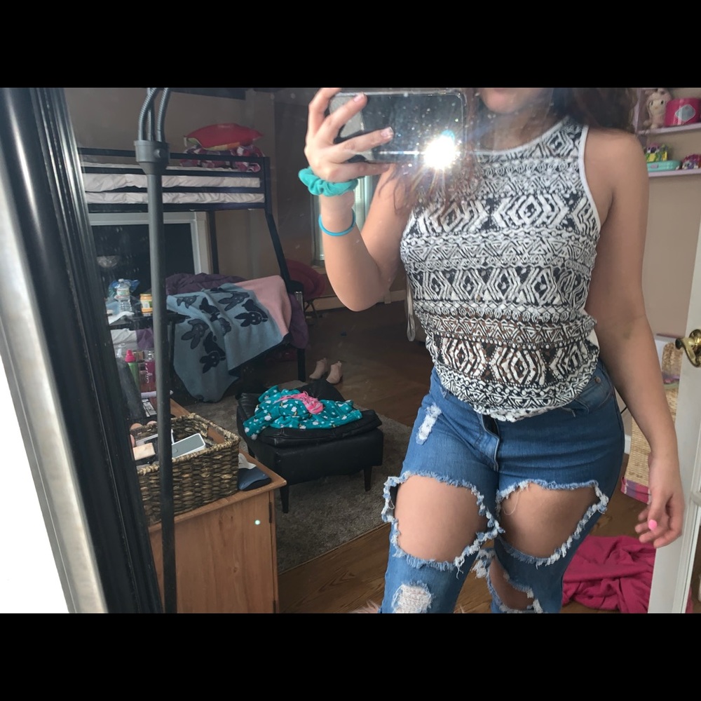 Almost famous black and white shirt for women